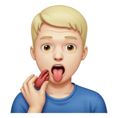 man choking him self with tongue out￼￼ sticker