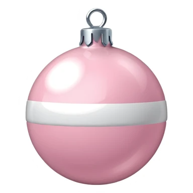 Light pink and white Christmas bauble  sticker