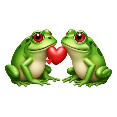 Kissing frogs with Heart and red lips sticker