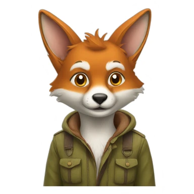 Renard avec un lapin sticker