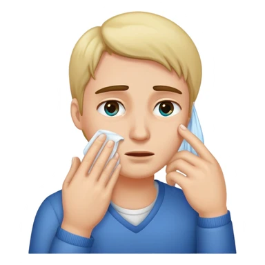 A man wipes a woman's tears. sticker