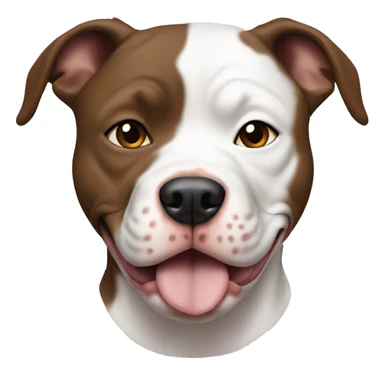 Female pitbull with white face and brown patch over only one eye  sticker
