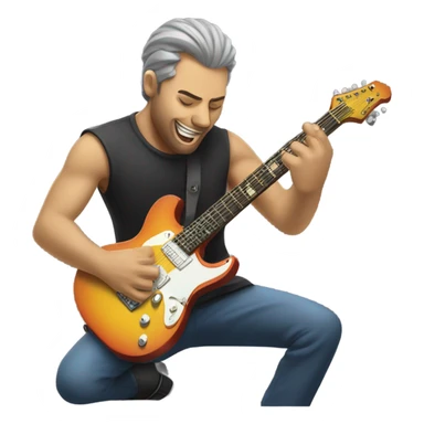 Man playing electric guitar  sticker