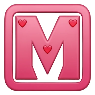 chtel bych pismeno M ze srdicek 💗 tehlech ve ctvrecku z ♥️ sticker