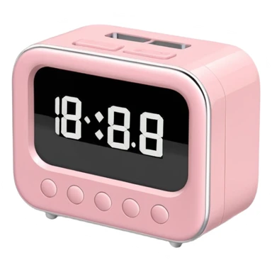 Please make me an alarm clock that will show six o'clock in the morning and make it in the style of ios 18.1 and aesthetic and the color is light pink  digital sticker
