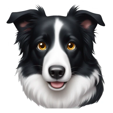 Black and white border collie with magical sparkling eyes. sticker