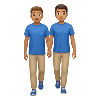 man walking with blue t-shirt  sticker