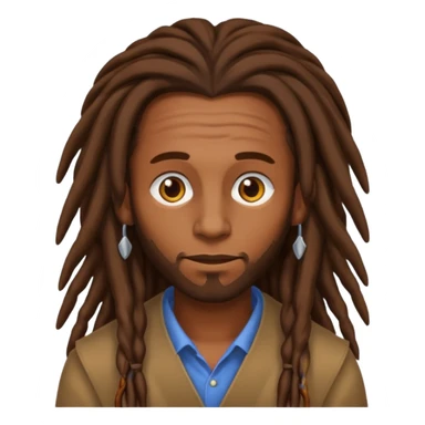 Man with long brown dreadlocks sticker