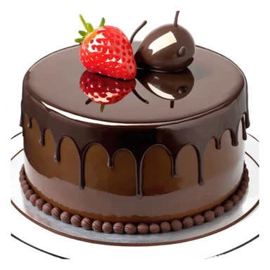 Two tier dark chocolate mirror glaze cake with raspberry coulis  sticker