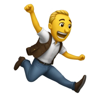 a man jumping holding bdminto hiting shutlecock sticker