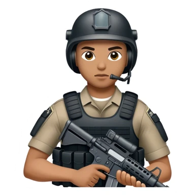 A SWAT officer with an M16 sticker