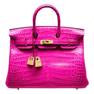 Hot pink crocodile skin Hermes birkin bag sticker