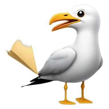 seagull with taco in its beak sticker