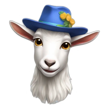 goat with a anime hat sticker