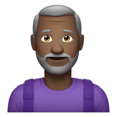 Un homme tout en violet qui tien une grosse pierre dans ses 2 mains sticker