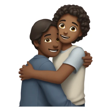 Sister and brother friendly hug sticker