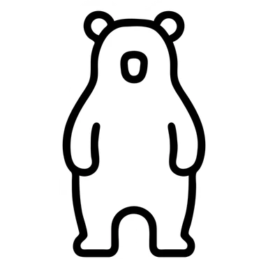 standing bear icon, clean and modern sticker