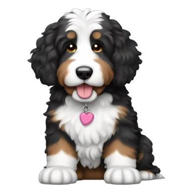 bernedoodle with computer sticker