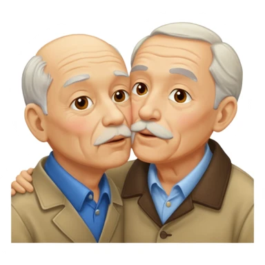 old men kissing  sticker