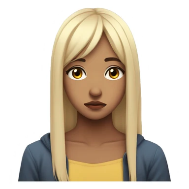 anime girl sad side profile, mini skit sticker