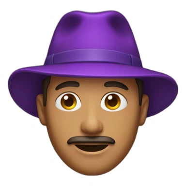 man with a purple hat sticker