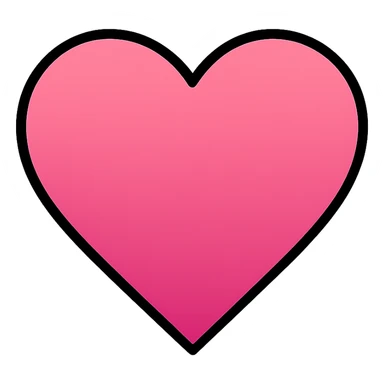 pink ombre heart icon, modern, clean, minimal, vector style sticker