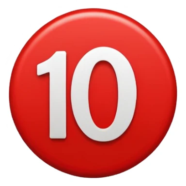 make a circle with a red number 10 in it, and make the numbers themselves red sticker