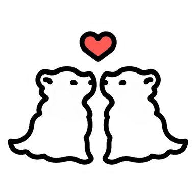 couple of white wolves in love sticker