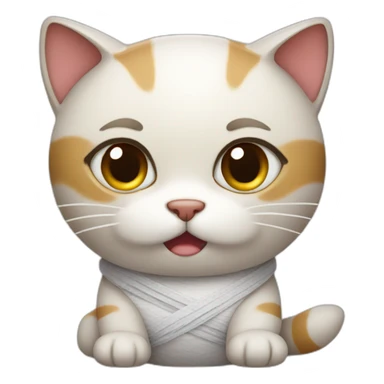 cat with a bandaged belly sticker