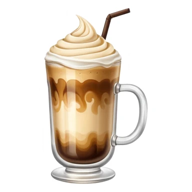 Cold vanilla coffee with foam sticker