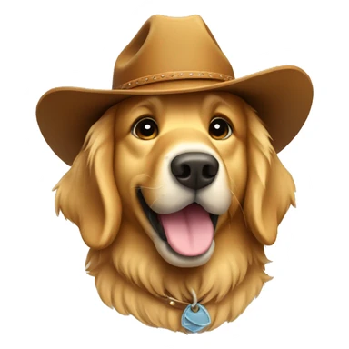 Golden retriever in cowboy hat  sticker