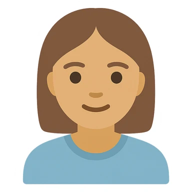 icon of a woman named Megan, flat color style, soft features, approachable look, for user profile sticker