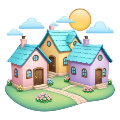 Pastel Roof Cottages sticker
