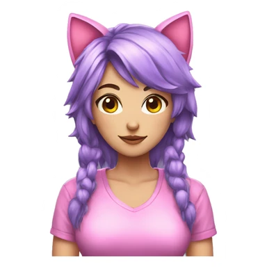 a gamer girl with cat ears loving sticker