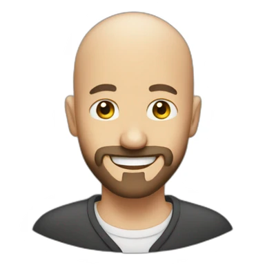 smiling bald man beard pepper sticker