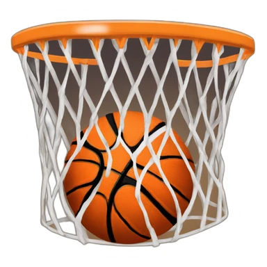 basketball in a basketball basket sticker