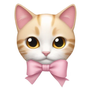 Light pink bow on cat sticker