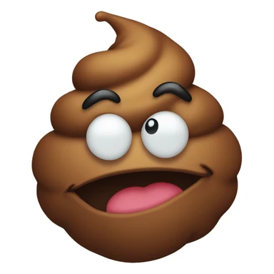 A poop with eyes and red hair that plays the fool sticker