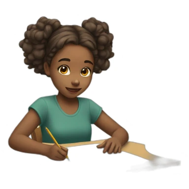 girl drawing sticker