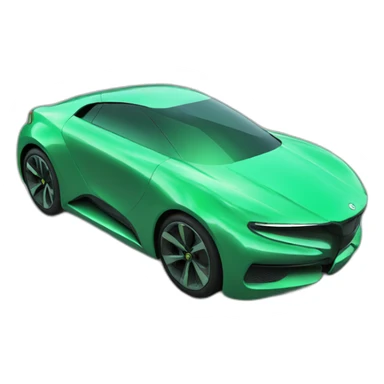 futuristic car green 3d sticker