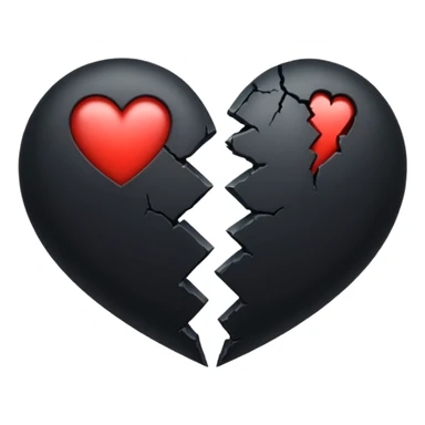 black heart split in two sticker