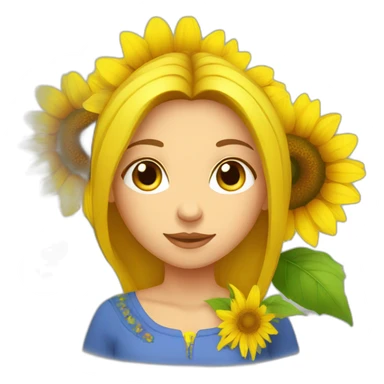 Ukrainian women with sunflower sticker