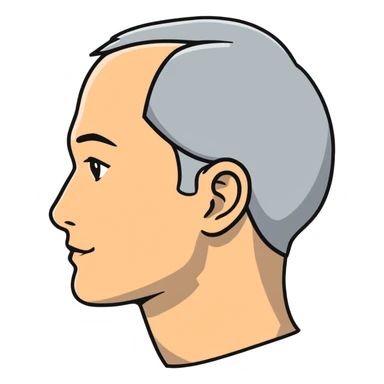 gray human profile side view of face sticker