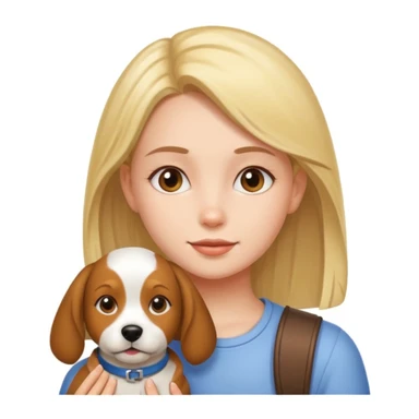 girl and her pet dog sticker