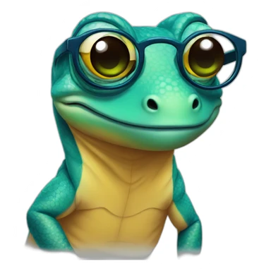 gecko with glasses sticker
