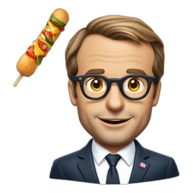 emanuel macron qui mange un kebab avec des lunettes de soleil sticker