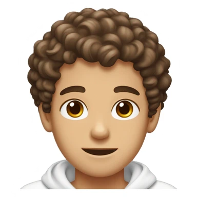 A white boy with curly brown hair and brown eyes, doing skincare. sticker