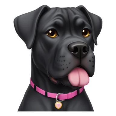  Black Cane Corso and pit mix dog with pink collar sticker