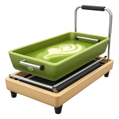 matcha coffee in a reformer machine pilates sticker