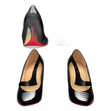 WEDGE heel LOUBOUTIN black PATENT sticker